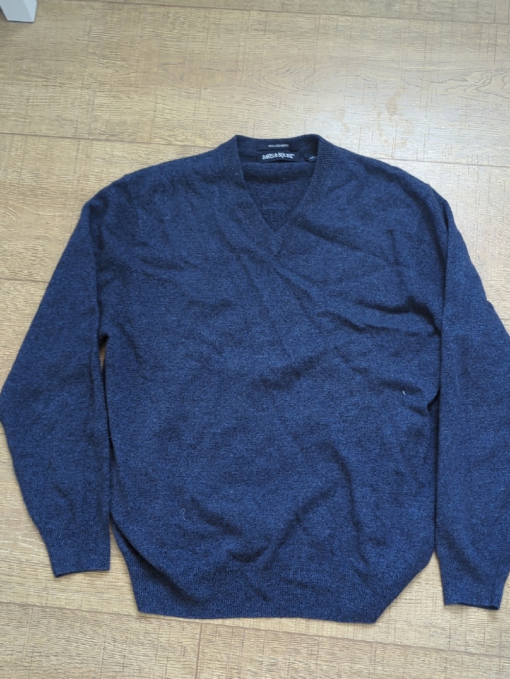 Cashmere Davis & Squire Men's Crewneck Sweater in Dark Navy